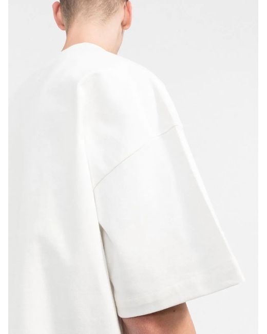 Jil Sander White Relaxed-Fit Cotton T-Shirt With Bold Logo Print for men