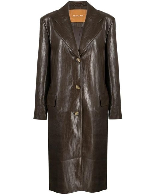 Rejina Pyo Black Kara Faux-Leather Coat