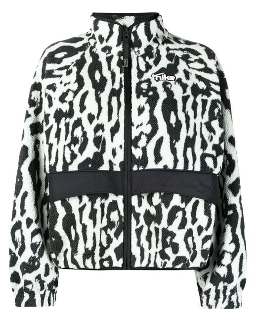 Nike Gray Jacke mit Leoparden-Print