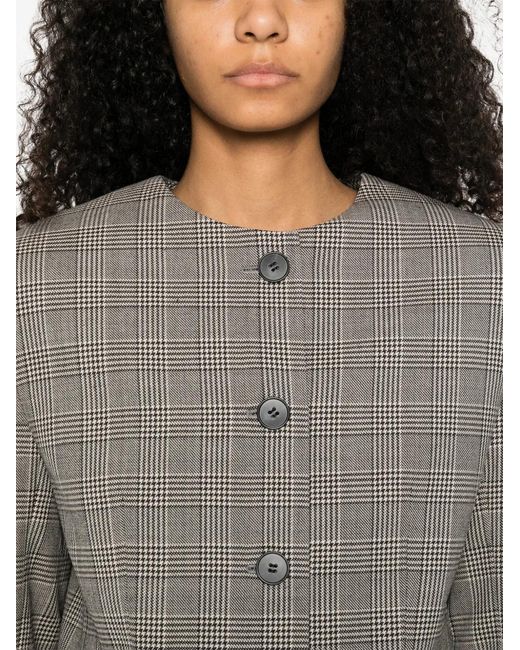 Chaqueta A Cuadros Con Botones A.M.G de color Gray