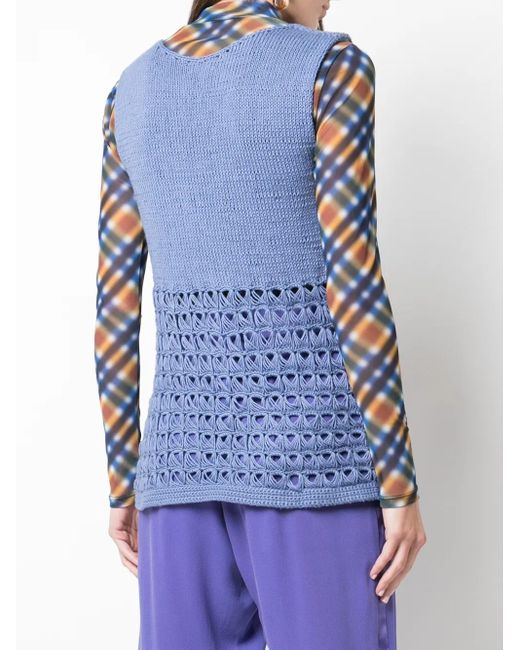 Voz Blue Sleeveless Knitted Top