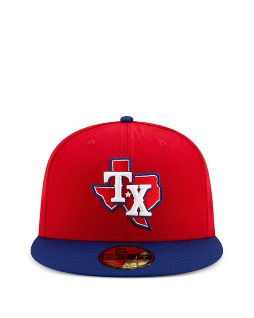 KTZ Red 59Fifty Texas Rangers Baseball Cap for men