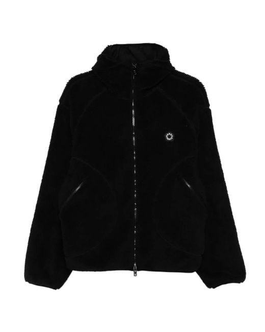 KENZO Black Logo-Patch Zip-Up Jacket for men