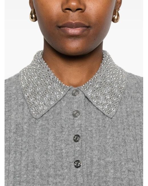 Polo de punto de ochos con apliques Maje de color Gray
