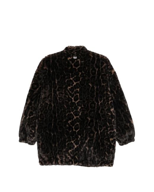 Apparis Black Jane Leopard-Print Coat