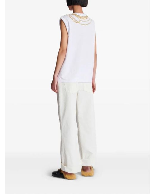 Balmain White Collier-Print Vest