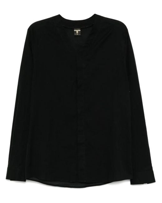 Camisa minimalista Tessitura Body Couture de hombre de color Black