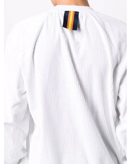 K-Way White Ribbed Crew Neck Sweatshirt for men