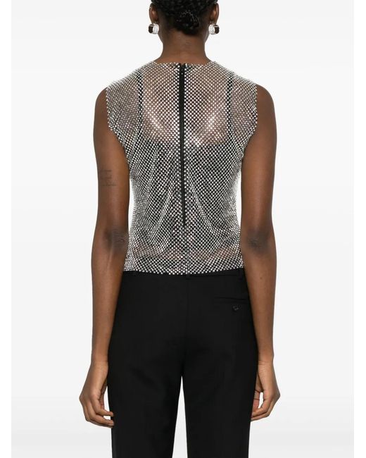Philosophy Di Lorenzo Serafini Gray Rhinestone-Embellished Top