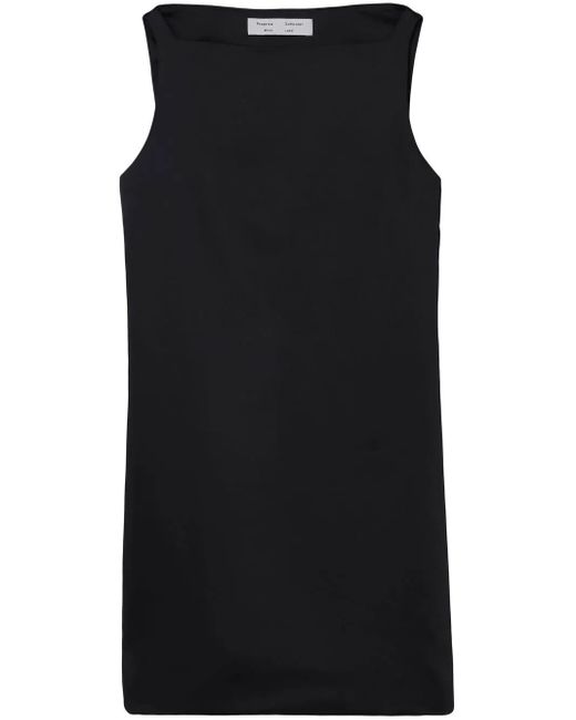 Proenza Schouler Black Sleeveless Satin Mini Dress