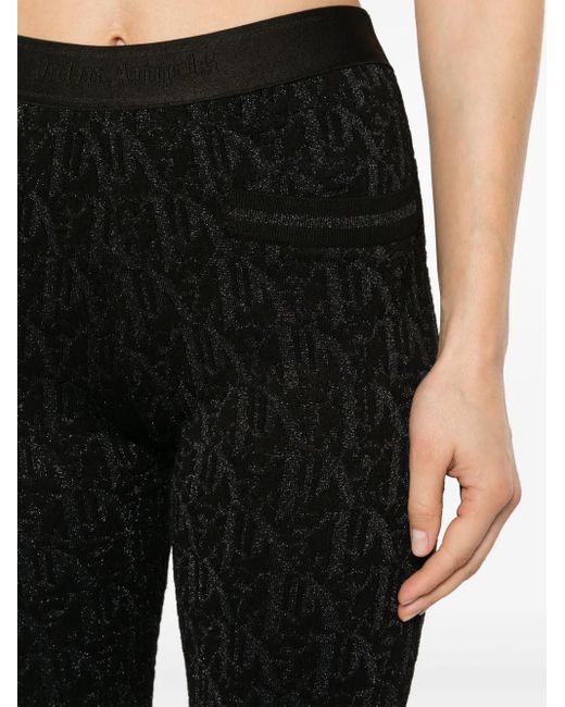Palm Angels Broek Met Monogram-Jacquard in het Black