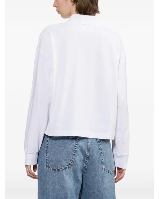 A.P.C. Blue Logo-Embroidered Polo Shirt