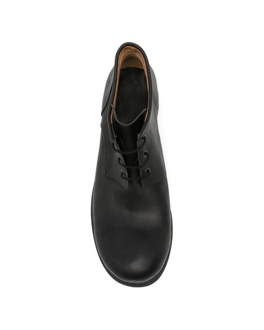 Ma+ Black Upturned-Toe Leather Biker Boots for men