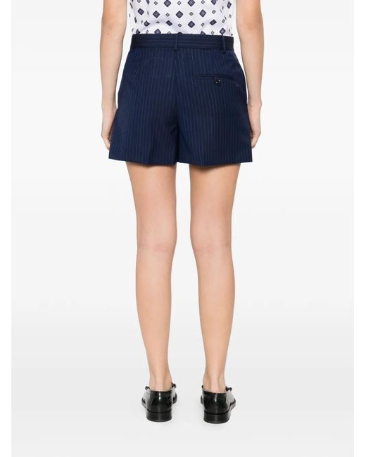 Moschino Blue Short À Fines Rayures