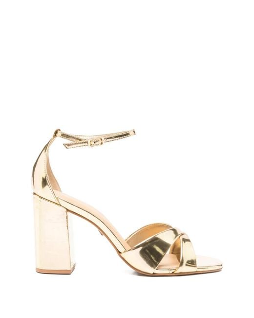Carrano Metallic Crossover-Strap Sandals