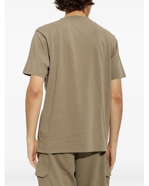 C P Company Gray Logo-Print T-Shirt for men
