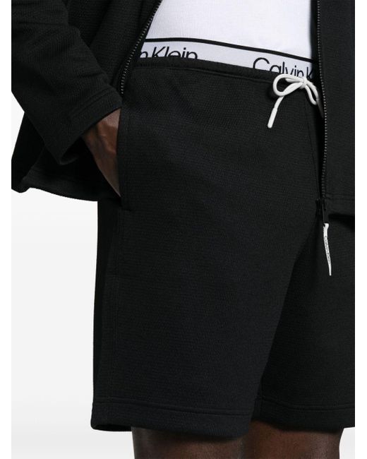 Short à taille double Calvin Klein pour homme en coloris Black