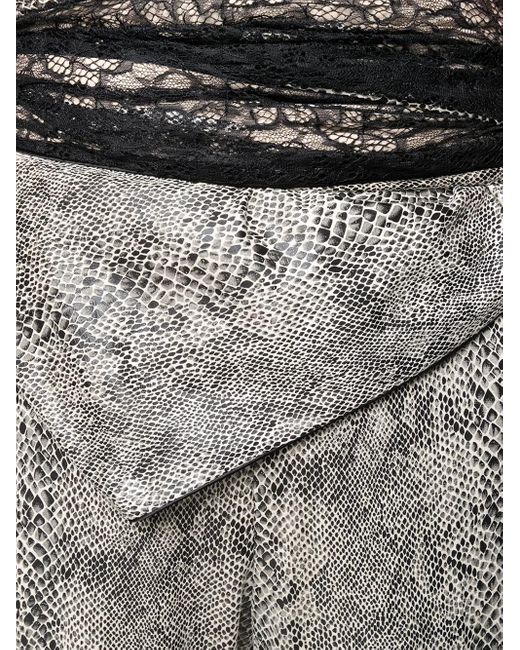 Y. Project Gray High-Waisted Python-Effect Trousers