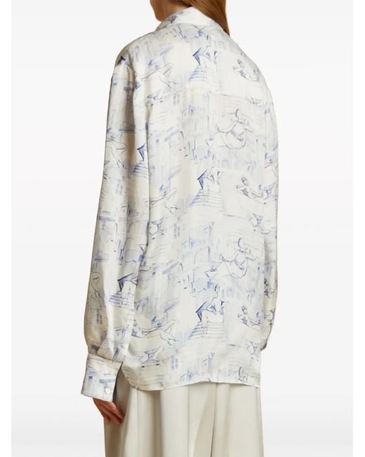 Khaite Gray The Minta Graphic-Print Shirt