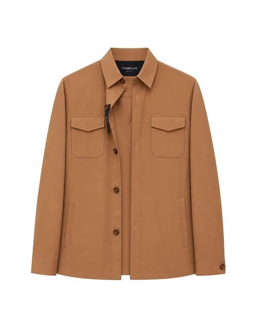 Tombolini Brown Button-Up Pocket-Detail Shirt Jacket for men