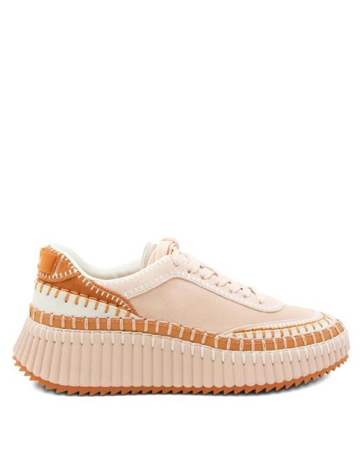 Baskets À Plateforme Chloé en coloris Pink