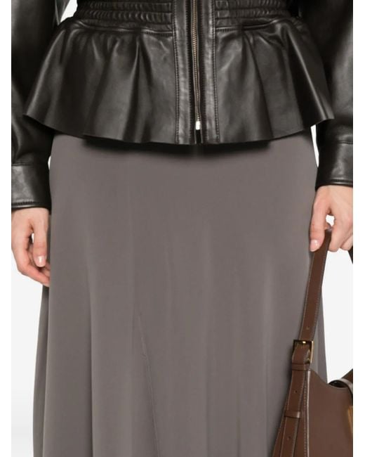 P.A.R.O.S.H. Gray A-Line Maxi Skirt