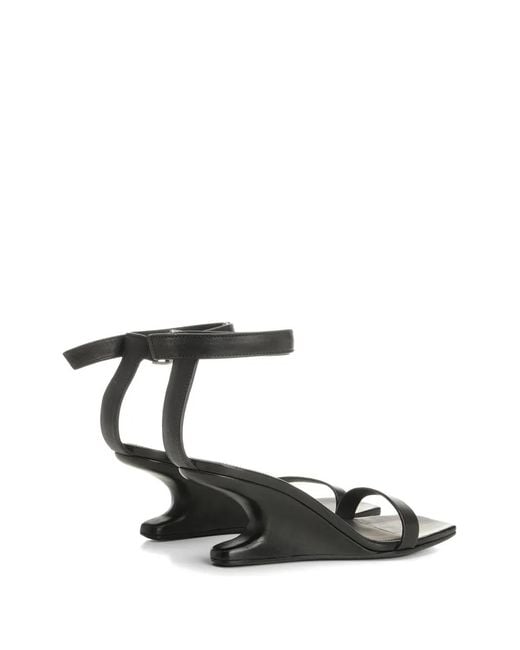 Rick Owens White Strap Squared Toe Sandals
