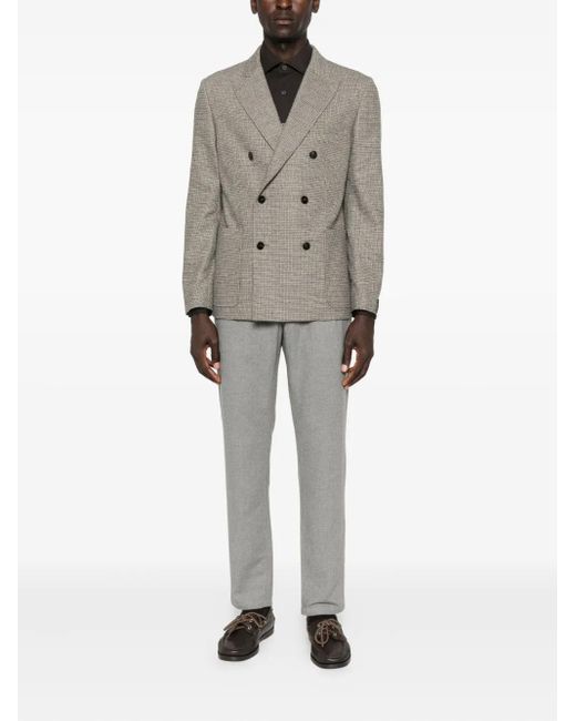 Marc O' Polo Gray Pleated-Detail Tapered Trousers