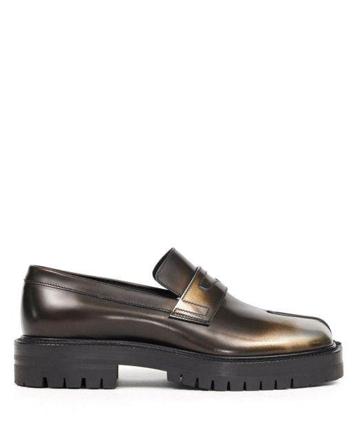 Maison Margiela Brown Tabi Leather Loafers