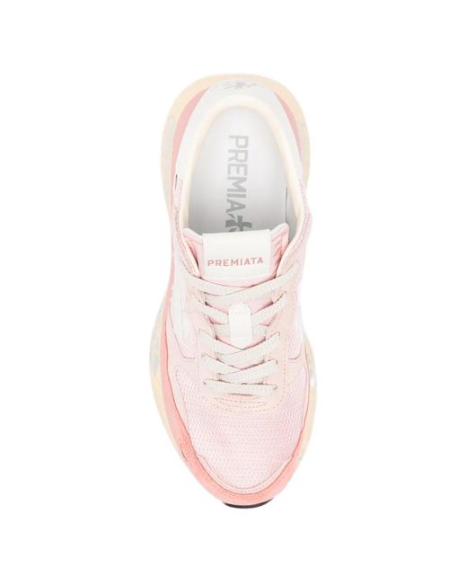 Premiata Pink Appliqué Sneakers