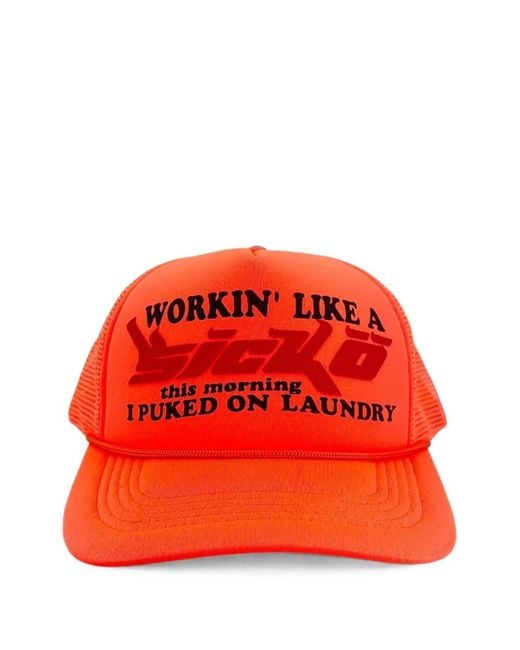 Sicko Red Mesh-Panel Trucker Hat for men