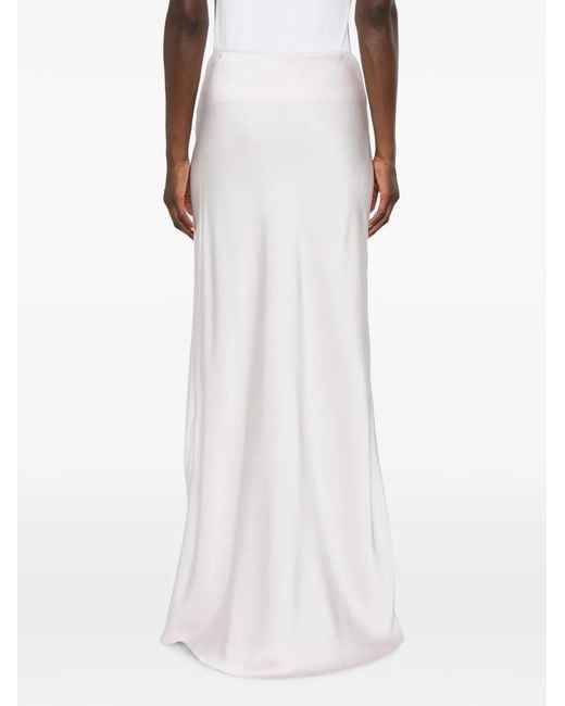 Fabiana Filippi White Satin-Finish Maxi Skirt