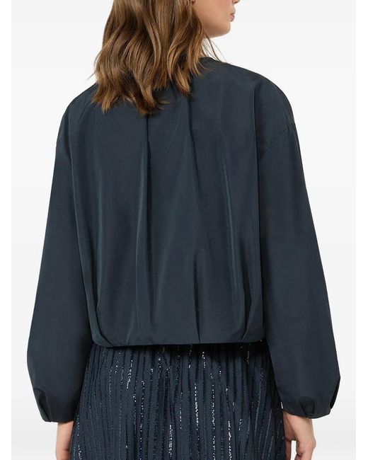 Weekend by Maxmara Blue Cropped Zip-Up Jacket