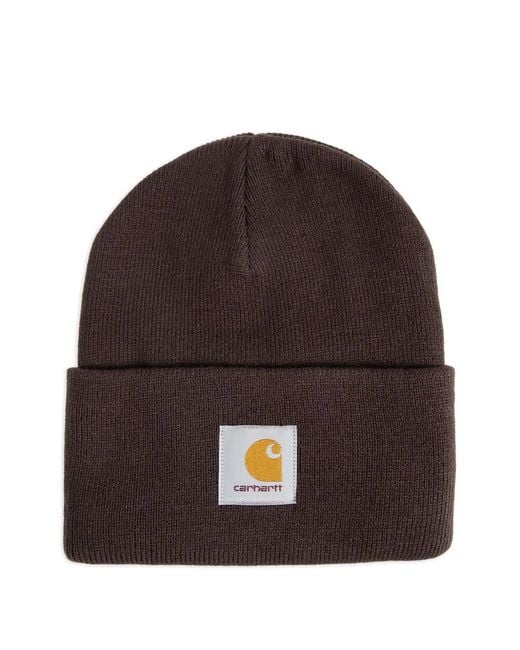 Carhartt Brown Logo Beanie Hat