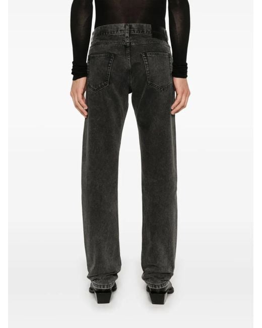McQueen Gray Logo-Plaque Jeans for men