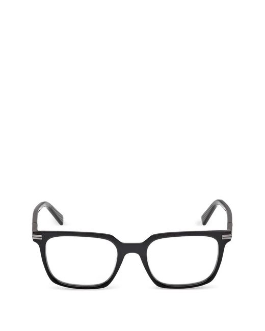Zegna Black Square-Frame Glasses for men