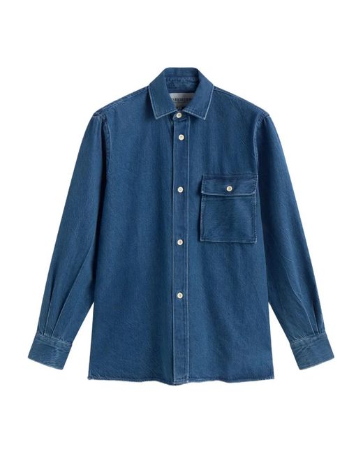 LES HÉRITIERS Blue Pocket Shirt for men