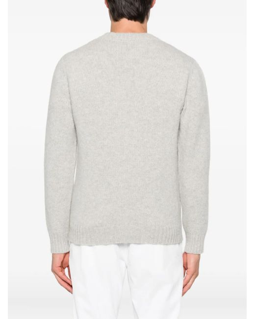 Eleventy White V-Neck Wool Sweater for men