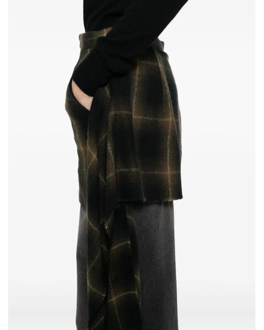 Maison Mihara Yasuhiro Black Checked Skirt