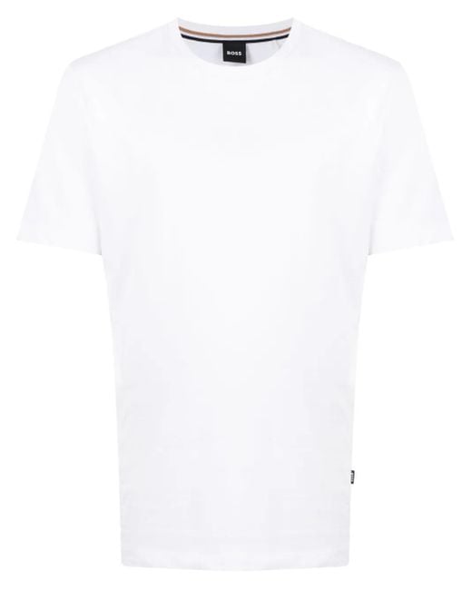 Boss White Cotton-Jersey T-Shirt With Logo Detail for men