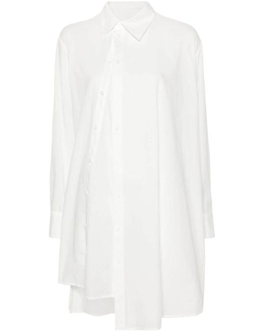 Yohji Yamamoto White Asymmetric Voile Shirt