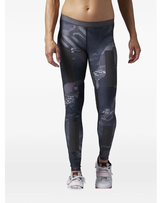 Reebok Blue Crossfit Panelled Compression Leggings