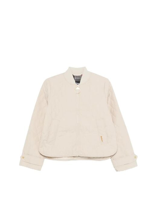 Barbour Natural Quilted Zip-Up Jacket