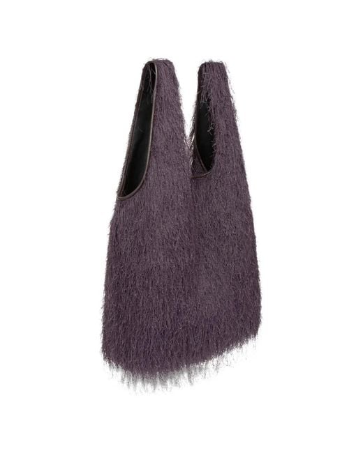 Dries Van Noten Purple Ruffled Tote Bag