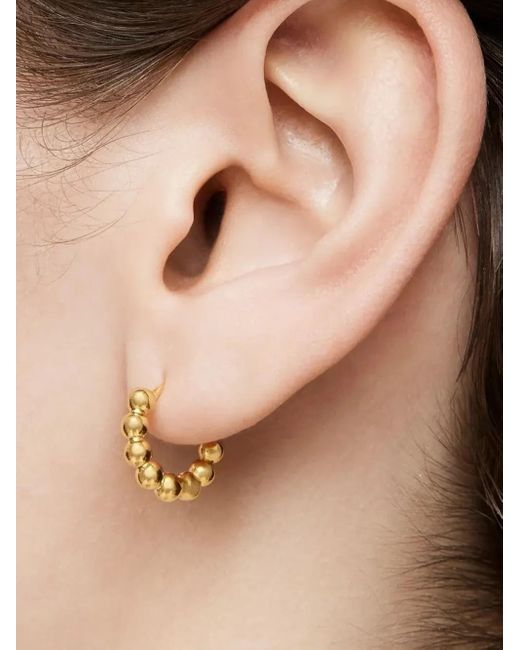 Tous Metallic Beaded Hoop Earrings