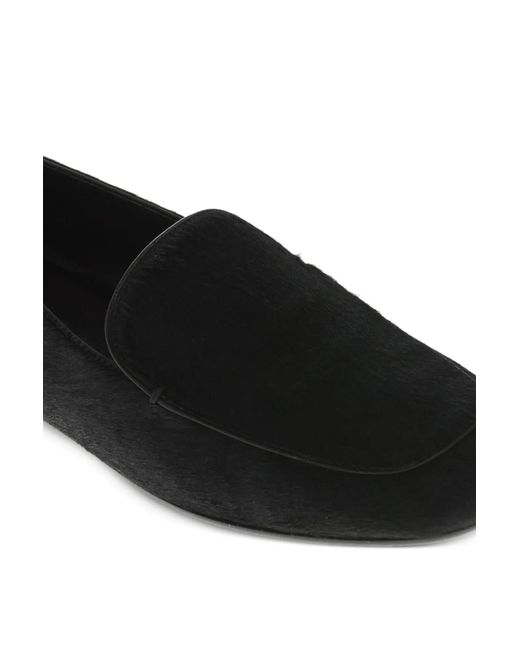 Khaite Black Monroe Pony Hair Loafers