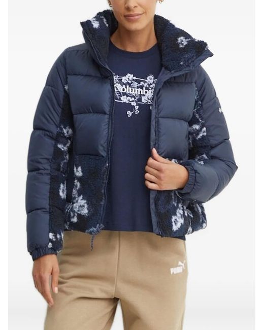 Columbia フローラル パデッドジャケット Blue