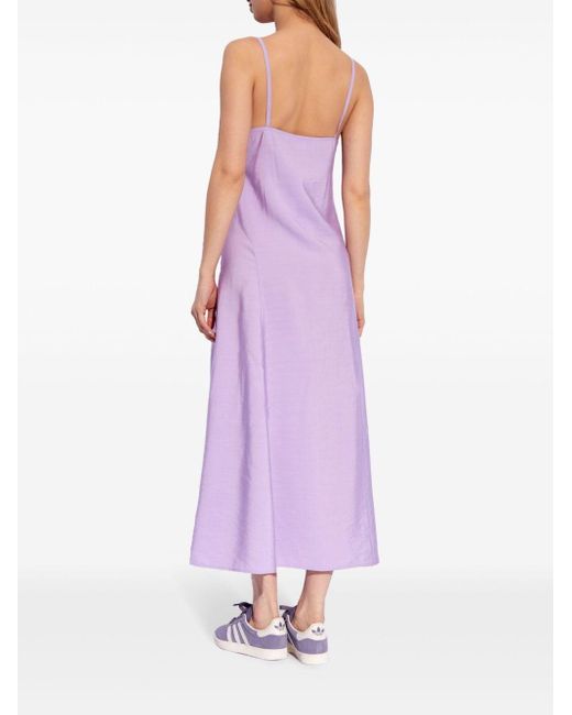 Maison Kitsuné Purple Sleeveless Flared Dress