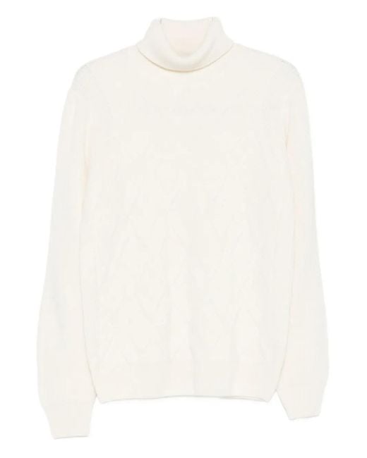 Barba Napoli White Roll-Neck Sweater for men