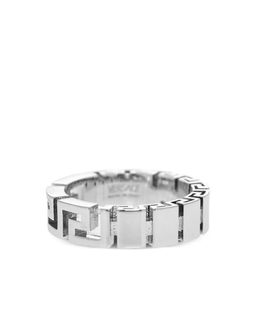 Versace White Greca-Motif Ring